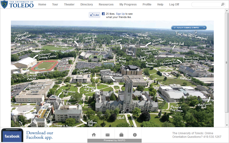 INXPO x University of Toledo Online Orientation Platform